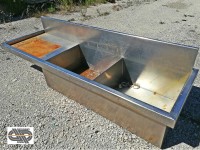 Evier inox 2 bacs égouttoir à gauche 