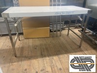 Table de travail 100% inox, pliante, 1m50 x 70 cm