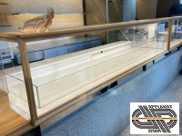 Comptoir vitrine 7m00 boulangerie pâtisserie OCF | 3 zones froid ventilé & 1 zone neutre + caisse PMR