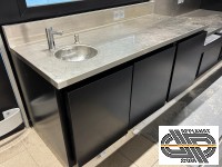 Meuble inox pro  1m85 - gamme 800 - peint noir & lave-mains intégré 