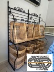 Présentoir à pains mural style provencal avec paniers inclus