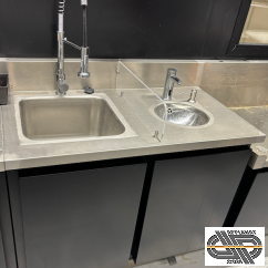 Meuble inox combiné lave-mains + évier sur placard | gamme 650