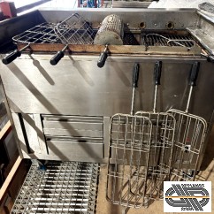Gril professionnel BBQ charbon pour 5 grilles rotatives