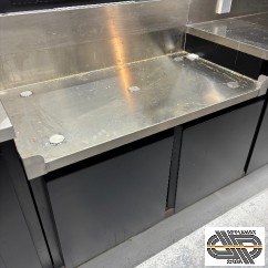 Meuble inox support billot 1m10 sur placard inox fermé noir gamme 650  (billot non compris)