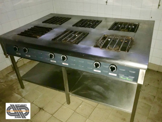 piano de cuisson professionnel sans four , fourneau gaz 6 feux occasion