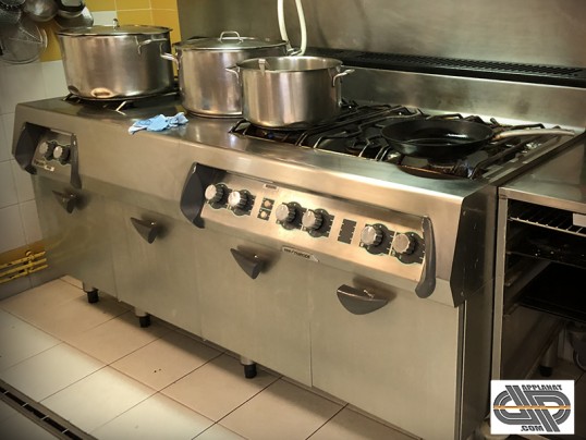 Ligne cuisson cuisine pro 8 feux vifs HMI THIRODE  serie TECTONE gamme 900