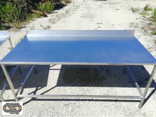 Table inox meuble sec avec dosseret P 90cm