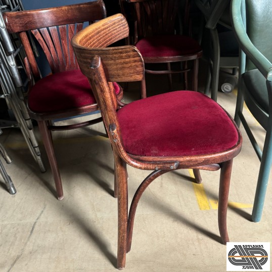Chaises bistrot classique velours rouge occasion