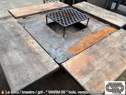 grand brasero utilisable en barbecue plancha gril , marque Manufacture du Parc, modèle  Warm 85 bois d'occasion